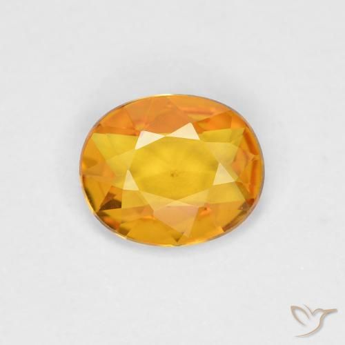 0.58ct Natural Laranja escuro-dourado Safira, oval, VVS-VS