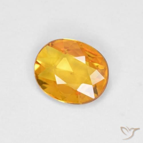 Safira Laranja escuro-dourado Natural 0.58ct, oval, VVS-VS