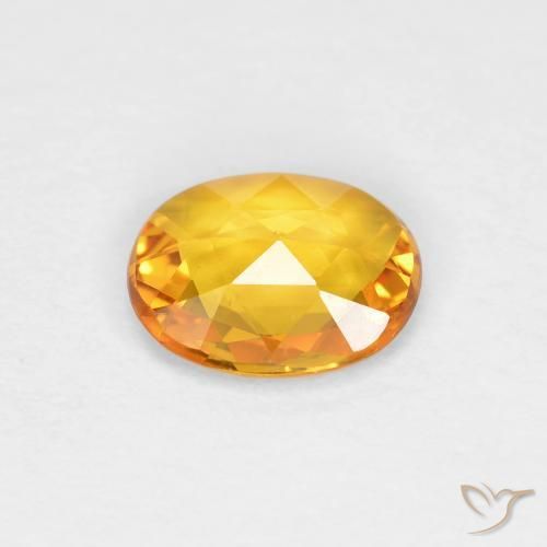 Safira Laranja escuro-dourado Natural 0.58ct, oval, VVS-VS