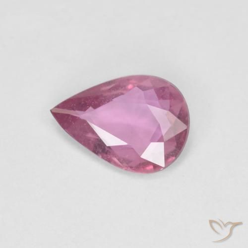 Safira rosa médio Natural 0.53ct, Formato de pêra, VS