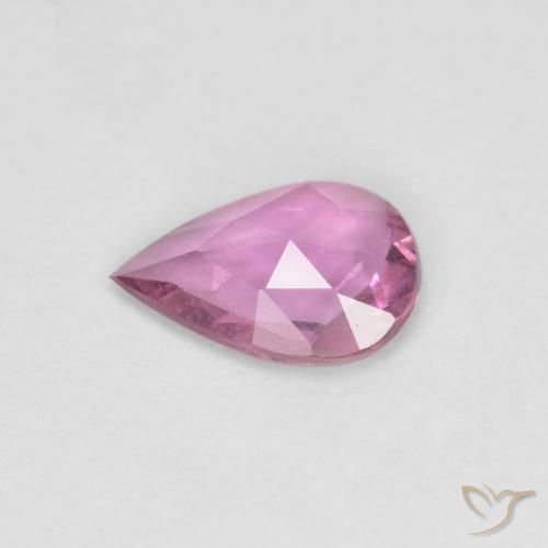 Safira rosa médio Natural 0.53ct, Formato de pêra, VS