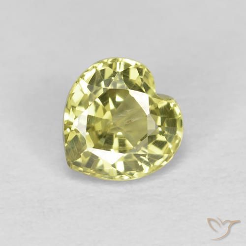 0.54ct Natural Luz amarela Safira, Coração, VS