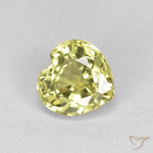 Safira Luz amarela Natural 0.54ct, Coração, VS