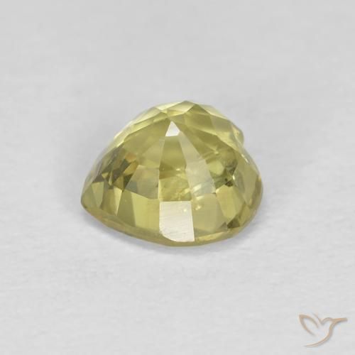 Safira Luz amarela Natural 0.54ct, Coração, VS