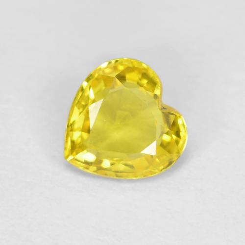 Safira amarelo médio Natural 0.40ct, Formato de coração, VS