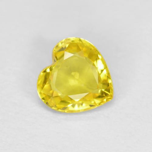 Safira amarelo médio Natural 0.40ct, Formato de coração, VS
