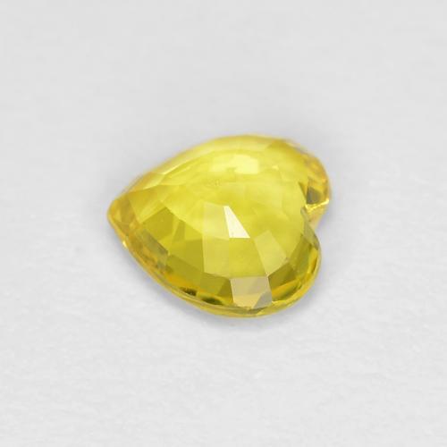 Safira amarelo médio Natural 0.40ct, Formato de coração, VS