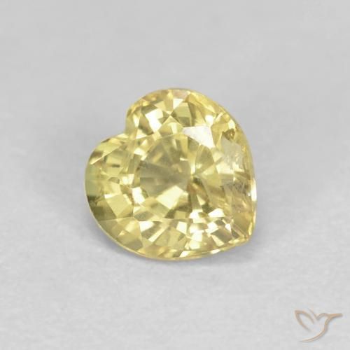 0.53ct Natural Amarelo Dijon Safira, Coração, VVS-VS