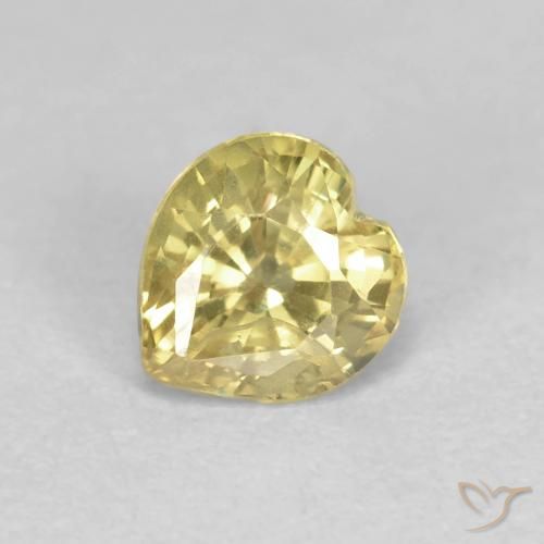 Safira Amarelo Dijon Natural 0.53ct, Coração, VVS-VS