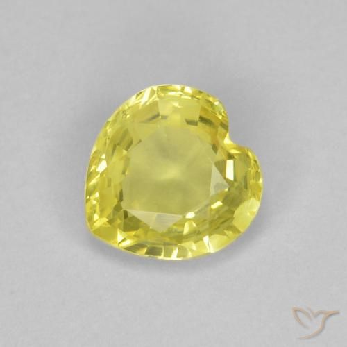 0.43ct Natural Amarelo claro Safira, Coração, VVS-VS