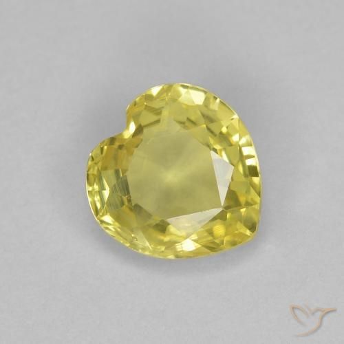 Safira Amarelo claro Natural 0.43ct, Coração, VVS-VS