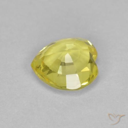 Safira Amarelo claro Natural 0.43ct, Coração, VVS-VS
