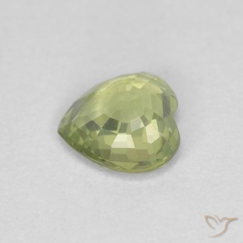 Safira Verde oliva Natural 0.39ct, Coração, VVS