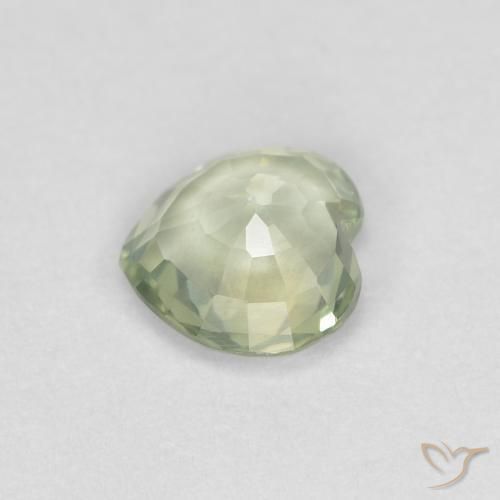 Safira Verde Sábio Claro Natural 0.37ct, Coração, VVS