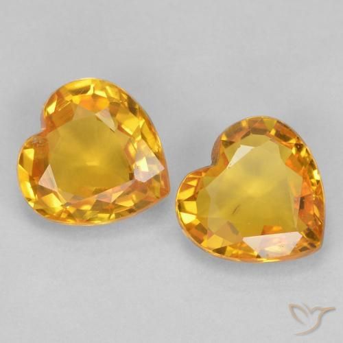 0.85ctw Natural Dourado Escuro Safira, Coração, VVS