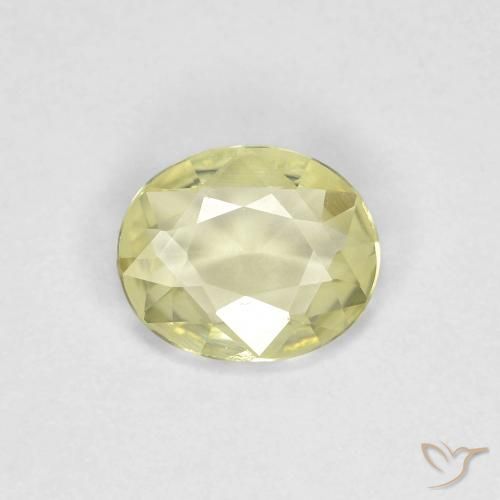 0.56ct Natural Amarelo claro médio Safira, oval, VVS