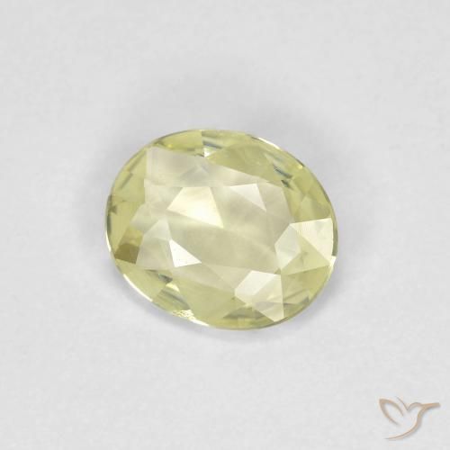 Safira Amarelo claro médio Natural 0.56ct, oval, VVS