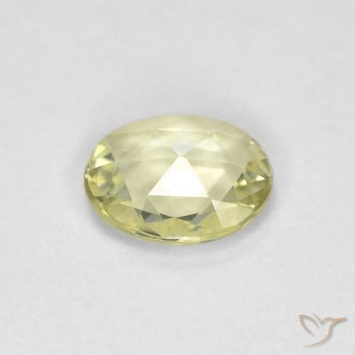 Safira Amarelo claro médio Natural 0.56ct, oval, VVS