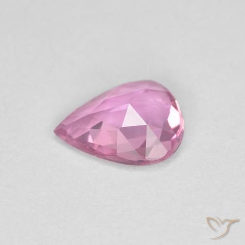 Safira Roxo Real Rosa Natural 0.45ct, Formato de pêra, VS