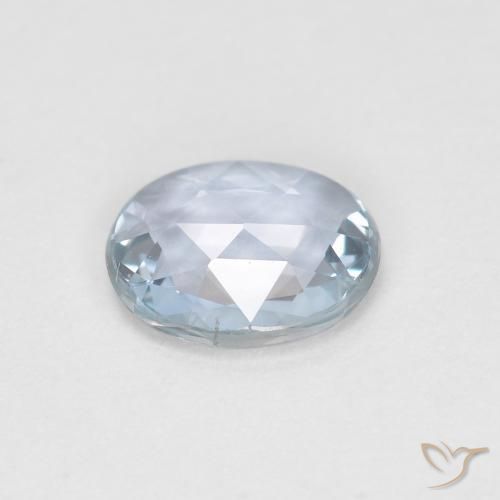 Safira Branco azulado Natural 0.56ct, oval, VS