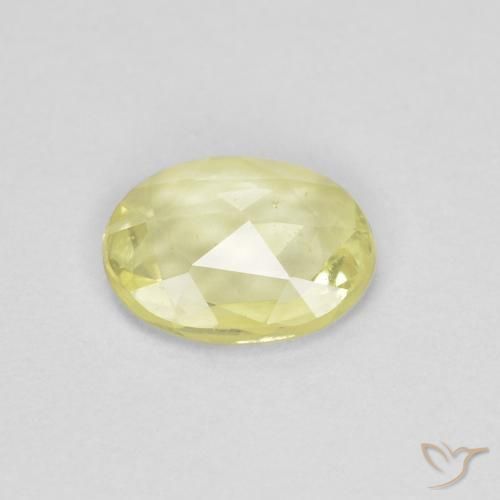 Safira Luz amarela Natural 0.53ct, oval, VS