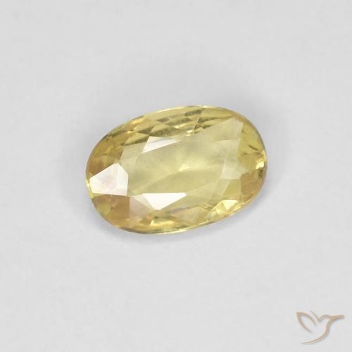Safira amarelo médio Natural 0.49ct, oval, VS