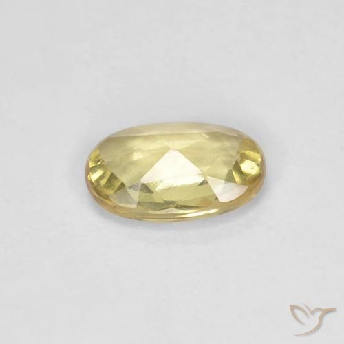 Safira amarelo médio Natural 0.49ct, oval, VS