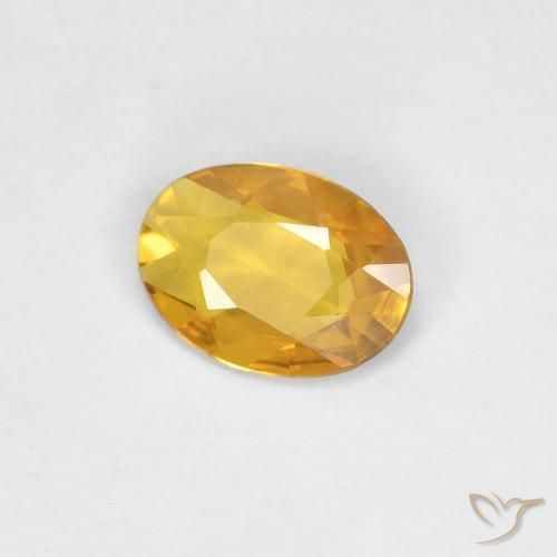 Safira Laranja Dourado Profundo Natural 0.34ct, oval, VVS-VS