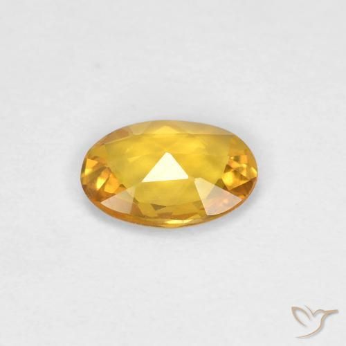 Safira Laranja Dourado Profundo Natural 0.34ct, oval, VVS-VS