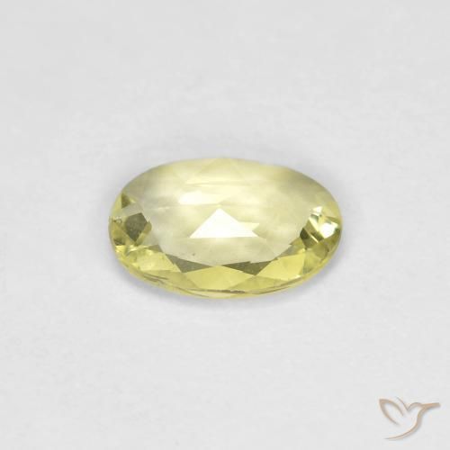 Safira Amarelo claro médio Natural 0.36ct, oval, VVS-VS