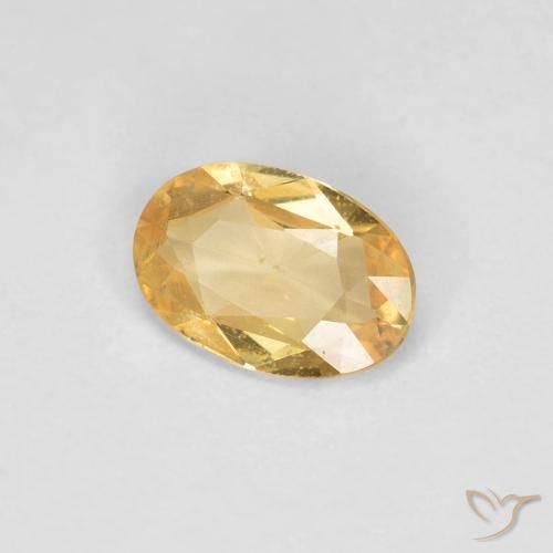 Safira ouro pálido Natural 0.41ct, oval, VS