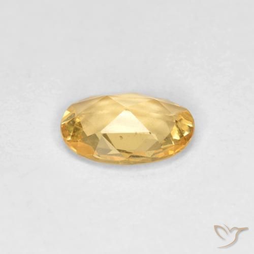 Safira ouro pálido Natural 0.41ct, oval, VS