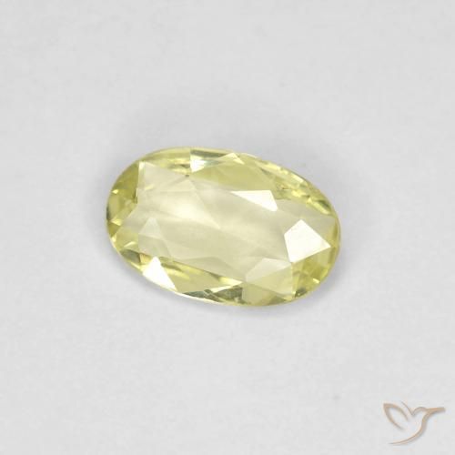 Safira Limão amarelo Natural 0.37ct, oval, VVS-VS