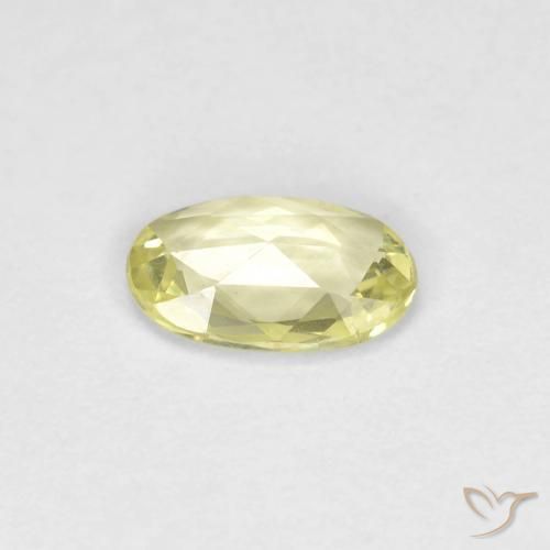 Safira Limão amarelo Natural 0.37ct, oval, VVS-VS