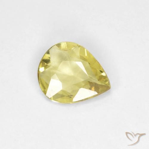 0.39ct Natural amarelo médio Safira, Formato de pêra, VS