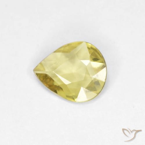 Safira amarelo médio Natural 0.39ct, Formato de pêra, VS