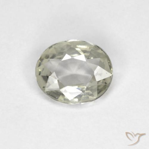 0.53ct Natural Verde acinzentado Safira, oval, VVS
