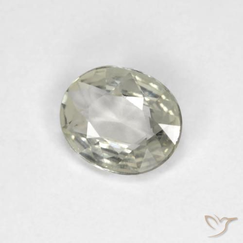 Safira Verde acinzentado Natural 0.53ct, oval, VVS
