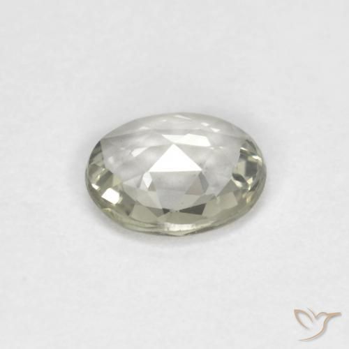 Safira Verde acinzentado Natural 0.53ct, oval, VVS