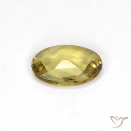 Safira Dourado Amarelado Natural 0.41ct, oval, VVS