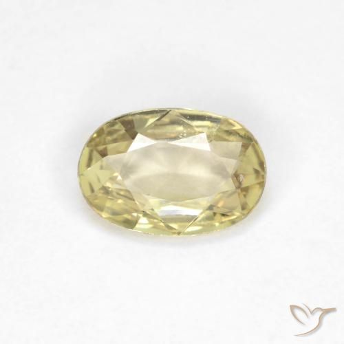 0.48ct Natural Amarelo claro Safira, oval, VVS