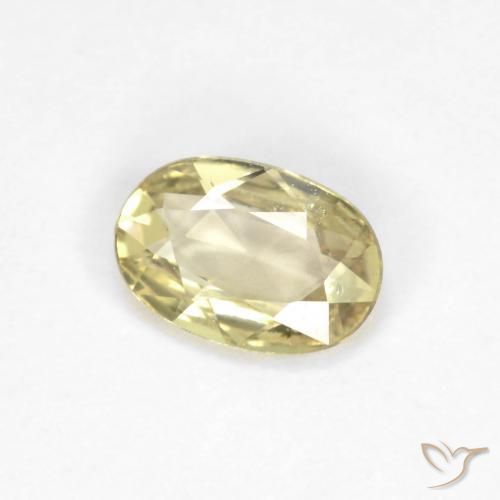 Safira Amarelo claro Natural 0.48ct, oval, VVS