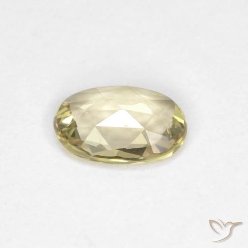 Safira Amarelo claro Natural 0.48ct, oval, VVS