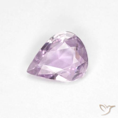 Safira Violeta rosado muito claro Natural 0.45ct, Formato de pêra, VVS