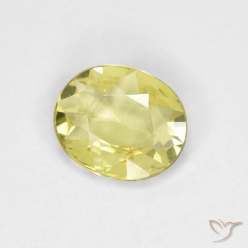 Safira Luz amarela Natural 0.57ct, oval, VVS-VS