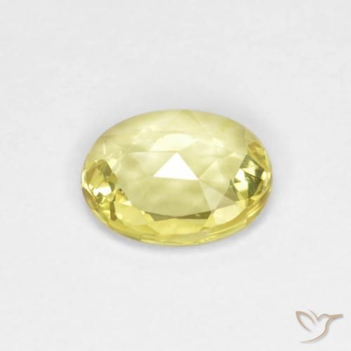 Safira Luz amarela Natural 0.57ct, oval, VVS-VS