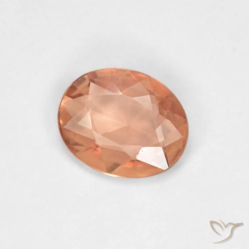 Safira pêssego laranja Natural 0.50ct, oval, VVS-VS