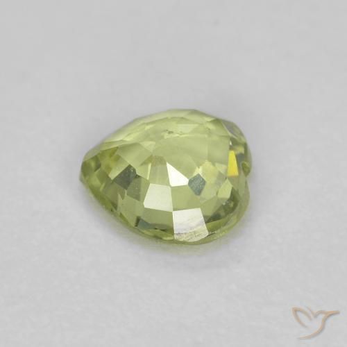 Safira Amarelo verde Natural 0.40ct, Coração, VS