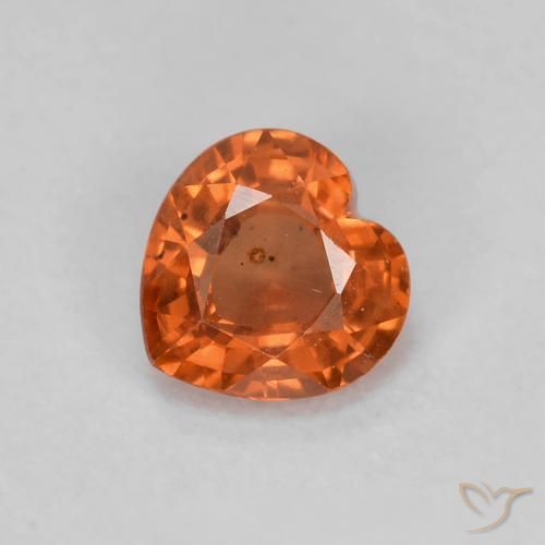 0.43ct Natural Laranja Médio Safira, Coração, VS