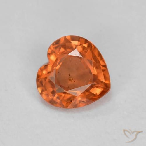 Safira Laranja Médio Natural 0.43ct, Coração, VS
